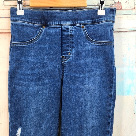 Spanx Distressed Ankle Skinny Jean Medium Wash - Picture 3 of 5